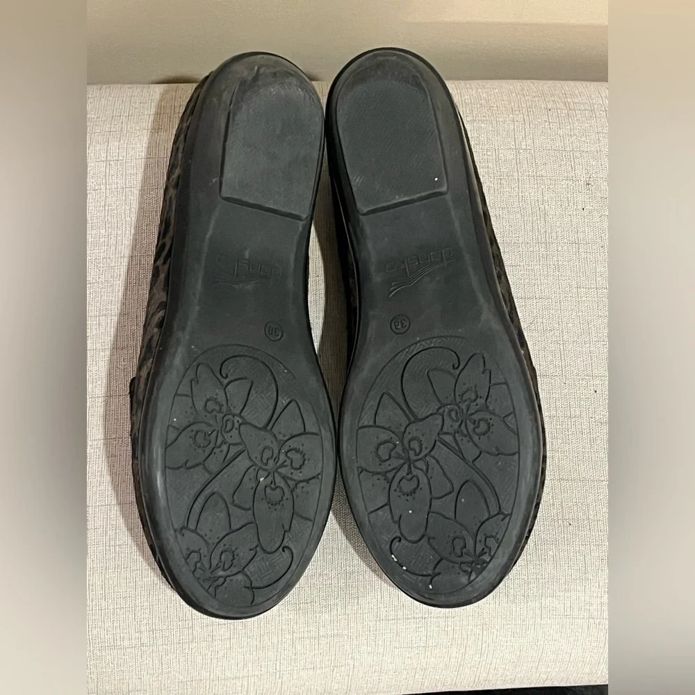 Dansko Olena Calf Hair  Black & Brown Cheetah Print Loafers, size 38